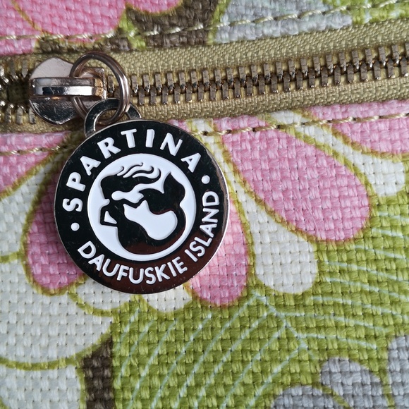 Spartina linen and leather wristlet - Picture 2 of 13